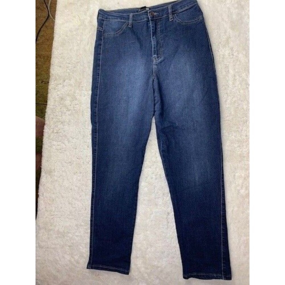 Fashion Nova Size 15 Womens Ankle Jeans Stretch High Rise Dark Wash